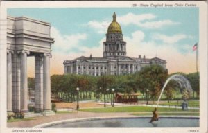 State Capitol Building From Civic Center Denver Colorado 1945