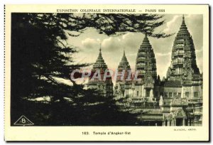 Old Postcard Exposition Coloniale Internationale Paris 1931 Temple of Wat & #...