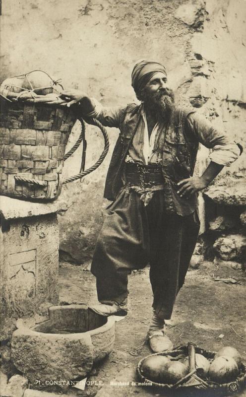 turkey, CONSTANTINOPLE, Native Melon Seller (1910s) RPPC