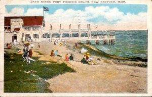 Massachusetts New Bedford Fort Phoenix Beach Bath House 1935