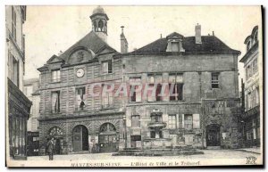 Old Postcard Mantes on the Seine vill hotel and the Court