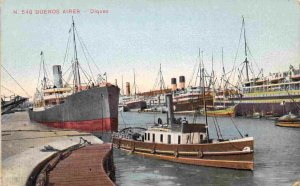 Steamer Dock Tug Boat Buenos Aires Argentina 1911 postcard