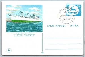 MV  Lemoncore  Refrigerated Ship   Haifa  Israel  Postcard  1966