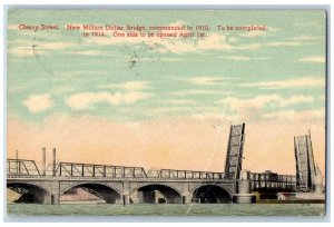 Toledo Sycamore Ohio OH Postcard Cherry Street New Million Dollar Bridge 1913