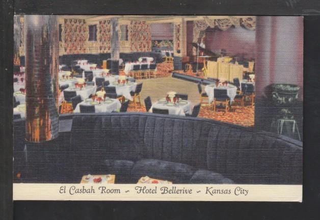 El Cabash Room,Hotel Belerive,Kansas City,MO Postcard 