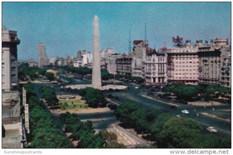 Argentine Buenos Aires View Of Avenue 9th Of July Pan American World Airways ...