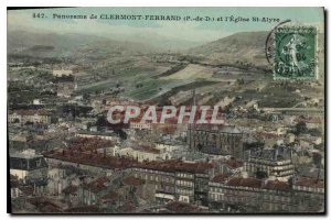 Old Postcard Panorama of Clermont Ferrand P D and the Church St Alyre