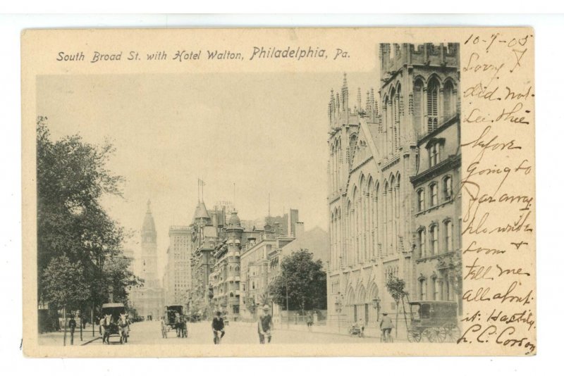 PA - Philadelphia. South Broad Street With Hotel Walton ca 1905