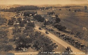 Aerial View From The Irish Hills MI Tower Old Cars Real Photo Postcard