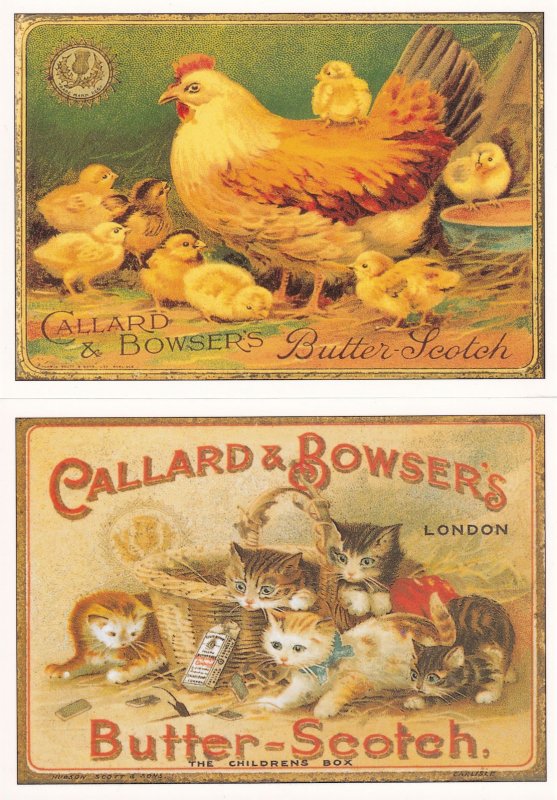Callard & Bowsers Butterscotch Cats Hens 2x Advertising Postcard s