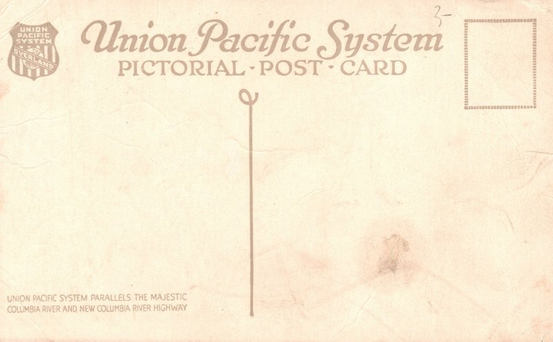 Vintage Postcard 1910's Multnomah Falls From Union Pacific System Trains Oregon