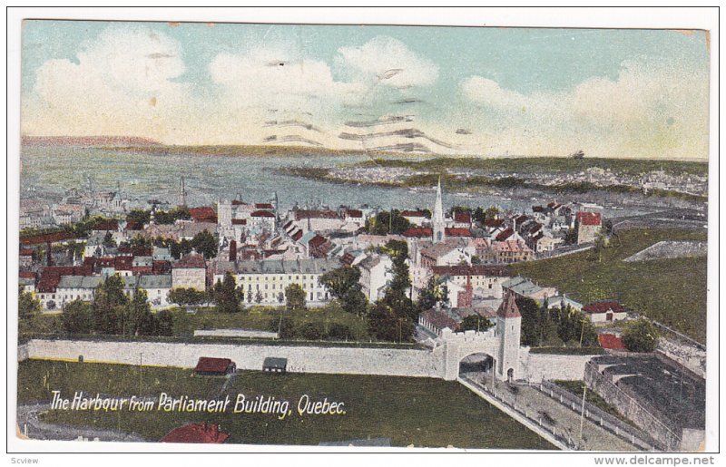 The Harbour From Parliament Building, Quebec La Cite, Quebec, Canada, PU-1910