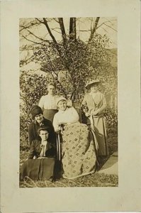 La Moille IL RPPC Sweet Lady in Wheelchair Lovely Blanket or Quilt Postcard H15