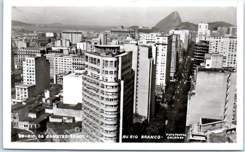 Postcard - Avenida Rio Branco - Rio de Janeiro, Brazil 