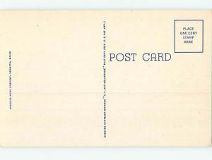 Unused Linen POST OFFICE SCENE Augusta Maine ME hs1250