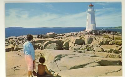 LIGHTHOUSE Nova Scotia  CANADA Peggys Cove Postcard