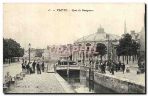 Troyes Old Postcard Quai Dampierre