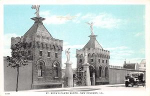 New Orleans Louisiana St. Roch's Campo Santo, Sky Tinted Vintage Postcard U13649