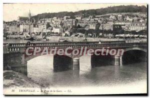 Old Postcard Trouville Le Pont De La Gare