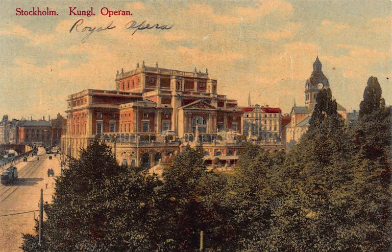 Royal Opera House, Stockholm, Sweden, Early Postcard, Unused