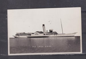 SCOTLAND,  PS LADY ORME , 1935 real photo ppc. 1d. Silver Jubilee.