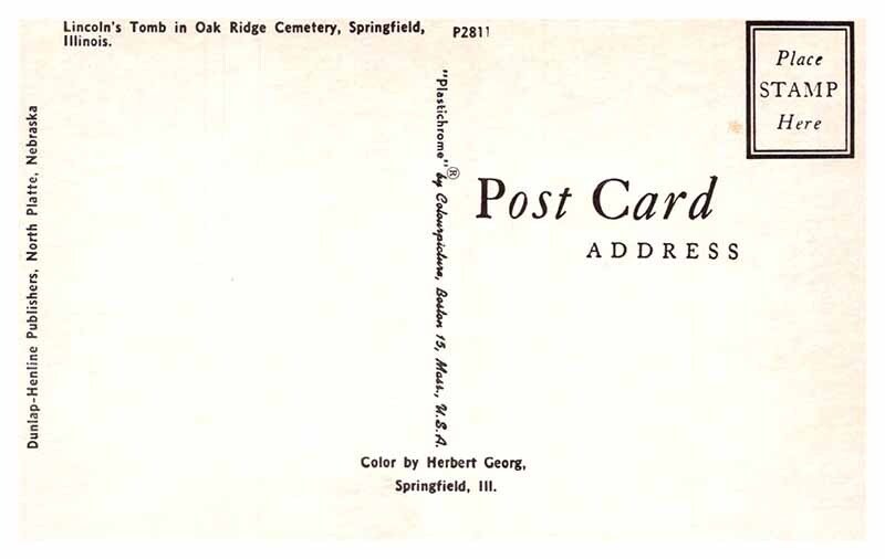 Postcard CEMETERY SCENE Springfield Illinois IL AT8787