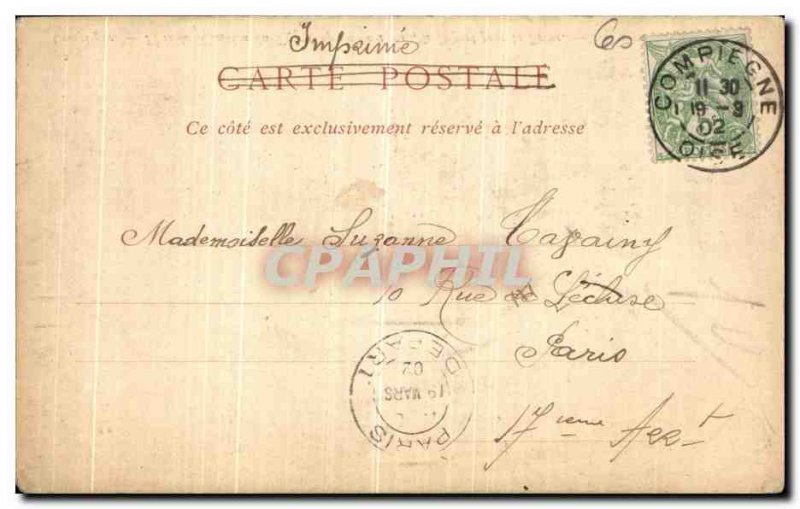 Old Postcard Front of Compiegne Holidays Tzar September 1901 the departure fo...