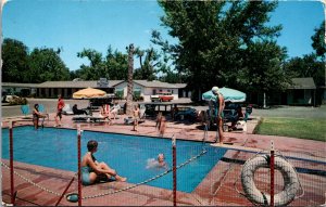 Postcard Swimming Pool at Chico Motel 1717 Park Avenue in Chico, California