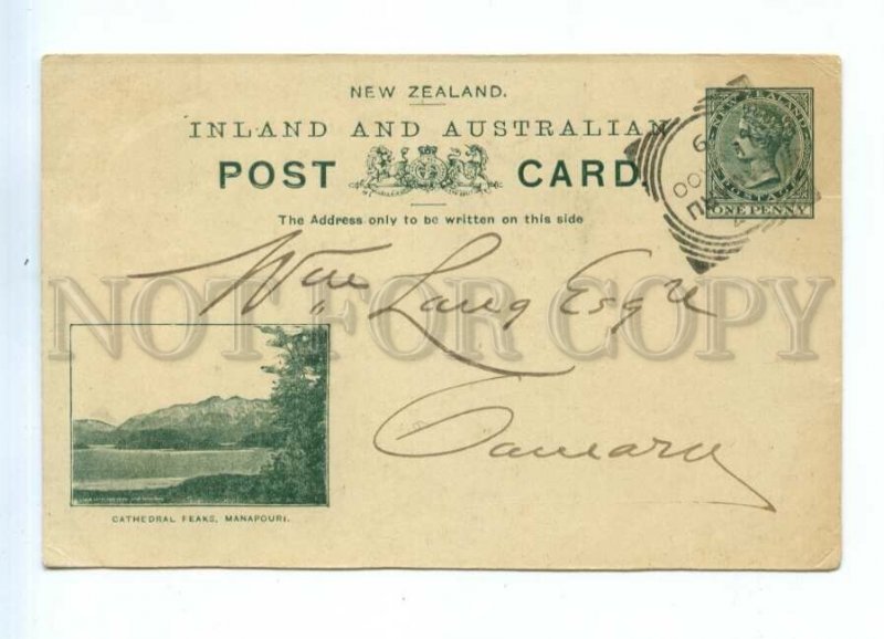 531631 1900 New Zealand Manapouri Cathedral Feaks Vintage P/stationery postal