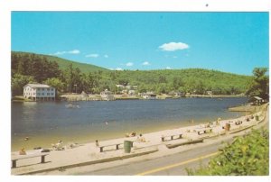 Town Beach, Alton Bay, New Hampshire, Vintage Chrome Postcard, NOS