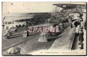 Old Postcard Mers les Bains General view of the Beach