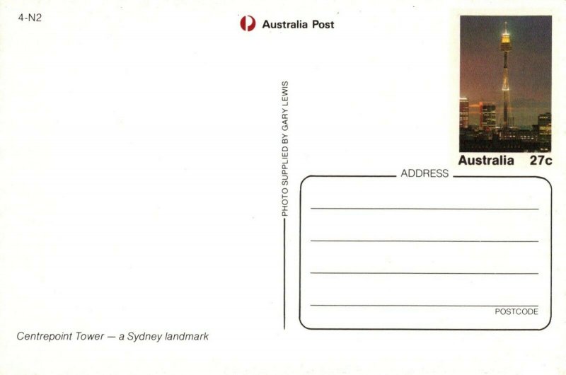 Australia Postcard - Centrepoint Tower, A Sydney Landmark   RR8143