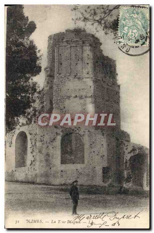 Old Postcard Nimes The Magne tower