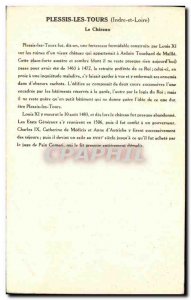 Old Postcard Plessis Lez Tours Chateau