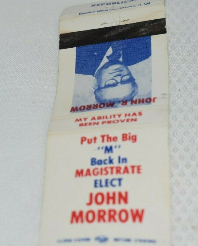 Put the Big M back in Magistrate Elect John Morrow 20 Strike Matchbook Cover