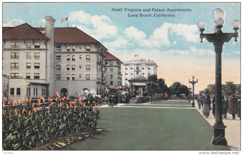 LONG BEACH, California, PU-1924; Hotel Virginia And Palace Apartments