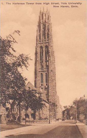 Connecticut New Haven The Harkness Tower from High Street Yale University