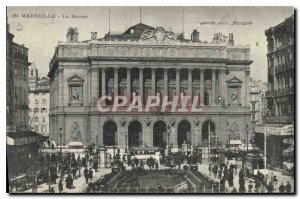 Old Postcard Marseille Bourse Tramway