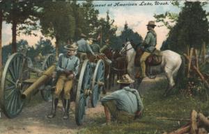 Encampment At American Lake WA Washington Soldiers Military Antique Postcard E7