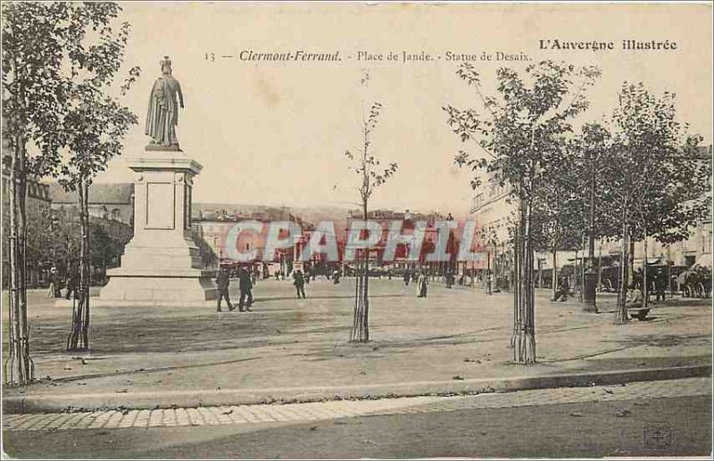 Old Postcard Clermont Ferrand Jaude square Statue of Desaix