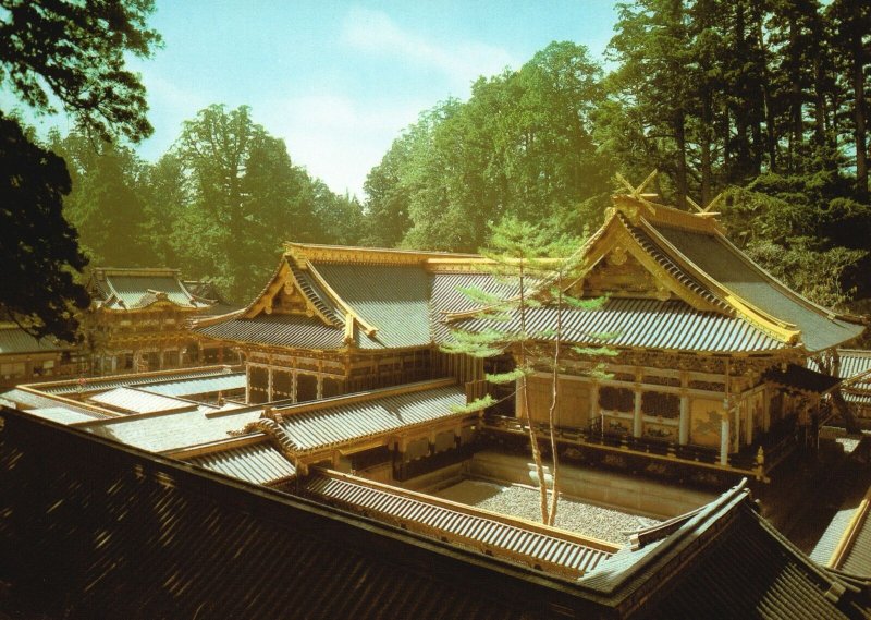 Postcard Structure Of Main Shrine Most Beautiful Japanese Cedar Style Japan