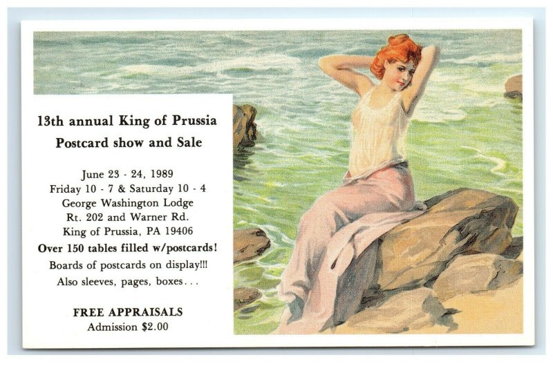 Postcard 13th Annual King of Prussia Postcard Show & Sale Ad 1989 PA H28