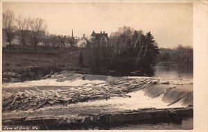 Dover Maine Dam and Floating Logs Real Photo Postcard AA66296
