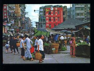 210057 CHINA HONG KONG Kowloon Market Existing in open street old postcard