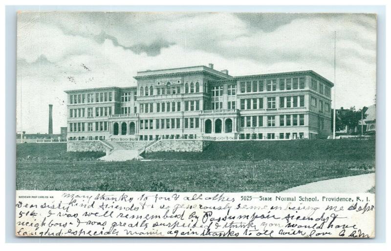 Postcard State Normal School, Providence, RI 1906 or 1908 H17