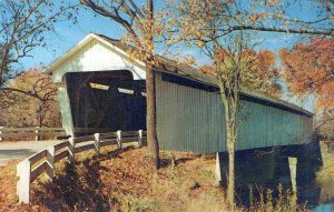 VINTAGE POSTCARD COVERED BRIDGE AT DARLINGTON INDIANA