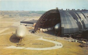 F83/ Akron Ohio Postcard Chrome Goodyear Blimp Zeppelin Dock 1