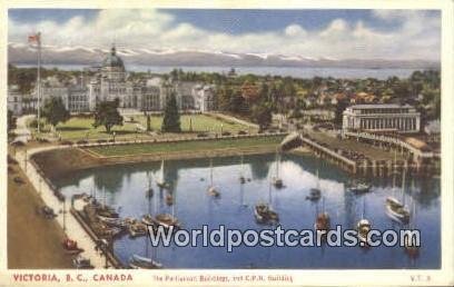 Parliament Buildings, CPR Building Victoria British Columbia, Canada 1957 