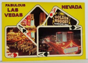 Las Vegas GOLDEN NUGGET Gambling Hall Aces Playing Cards Postcard P10