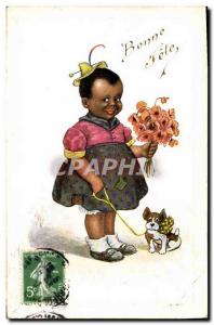 Postcard Old Black Child negro China